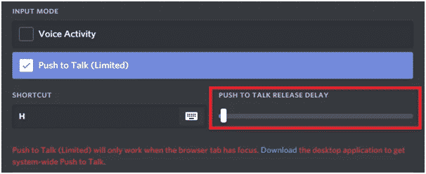 discord push to talk button deafault